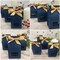 Wrapables House Shaped Gift Boxes with Ribbons for Weddings, Housewarming, Cookies, Candies, Treats, Party Favors (Set of 12), Blue